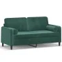 Sofá de 2 plazas con cojines terciopelo verde oscuro 140 cm de , Sofás - Ref: Foro24-3200883, Precio: 237,79 €, Descuento: %