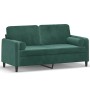 Sofá de 2 plazas con cojines terciopelo verde oscuro 140 cm de , Sofás - Ref: Foro24-3200883, Precio: 241,60 €, Descuento: %