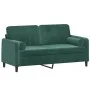 Sofá de 2 plazas con cojines terciopelo verde oscuro 140 cm de , Sofás - Ref: Foro24-3200883, Precio: 237,79 €, Descuento: %