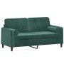 Sofá de 2 plazas con cojines terciopelo verde oscuro 140 cm de , Sofás - Ref: Foro24-3200883, Precio: 241,60 €, Descuento: %