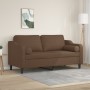 Sofá de 2 plazas con cojines tela marrón 140 cm de , Sofás - Ref: Foro24-3200848, Precio: 240,50 €, Descuento: %