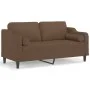Sofá de 2 plazas con cojines tela marrón 140 cm de , Sofás - Ref: Foro24-3200848, Precio: 228,65 €, Descuento: %