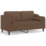 Sofá de 2 plazas con cojines tela marrón 140 cm de , Sofás - Ref: Foro24-3200848, Precio: 240,50 €, Descuento: %