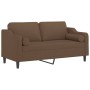 Sofá de 2 plazas con cojines tela marrón 140 cm de , Sofás - Ref: Foro24-3200848, Precio: 240,50 €, Descuento: %