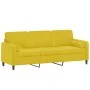 Sofá de 3 plazas con cojines terciopelo amarillo 180 cm de , Sofás - Ref: Foro24-3200897, Precio: 301,47 €, Descuento: %