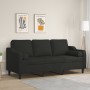 Sofá de 3 plazas con cojines tela negro 180 cm de , Sofás - Ref: Foro24-3200857, Precio: 263,60 €, Descuento: %