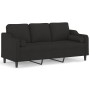 Sofá de 3 plazas con cojines tela negro 180 cm de , Sofás - Ref: Foro24-3200857, Precio: 263,60 €, Descuento: %
