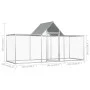 Galvanized steel chicken coop 3x1x1.5 m by vidaXL, Cages and habitats for small animals - Ref: Foro24-144559, Price: 191,28 €...