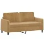 Sofá de 2 plazas con cojines terciopelo marrón 140 cm de , Sofás - Ref: Foro24-3200888, Precio: 226,04 €, Descuento: %