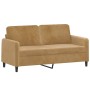 Sofá de 2 plazas con cojines terciopelo marrón 140 cm de , Sofás - Ref: Foro24-3200888, Precio: 229,72 €, Descuento: %