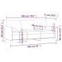 Sofá de 3 plazas con cojines terciopelo rojo tinto 180 cm de , Sofás - Ref: Foro24-3200895, Precio: 269,18 €, Descuento: %