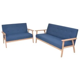 Juego de sofás de tela de 2 piezas color azul de , Sofás - Ref: Foro24-274914, Precio: 511,38 €, Descuento: %
