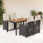 Set de muebles jardín 5 pzas con cojines ratán sintético negro en Conjuntos de jardín | Comprar online en Foru.es
