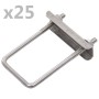 Conector en U para postes de valla 25 sets 60x40 mm de vidaXL, Accesorios para rejas y vallas - Ref: Foro24-144504, Precio: 4...