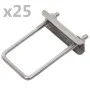 Conector en U para postes de valla 25 sets 60x40 mm de vidaXL, Accesorios para rejas y vallas - Ref: Foro24-144504, Precio: 4...
