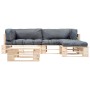 Muebles de palets de jardín con cojines arena 4 piezas madera de , Conjuntos de jardín - Ref: Foro24-277492, Precio: 417,63 €...