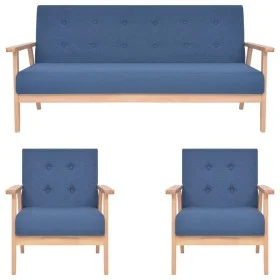 3-teilige Sofagarnitur aus blauem Stoff von , Sofas - Ref: Foro24-279146, Preis: 588,06 €, Rabatt: %