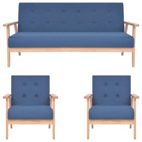 Juego de sofás de 3 piezas tela azul de , Sofás - Ref: Foro24-279146, Precio: 600,43 €, Descuento: %