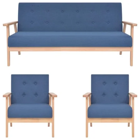 Juego de sofás de 3 piezas tela azul de , Sofás - Ref: Foro24-279146, Precio: 588,06 €, Descuento: %