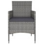 Conjunto de silla de jardín y taburete 4 piezas ratán PE gris de , Sillas de jardín - Ref: Foro24-310611, Precio: 146,12 €, D...