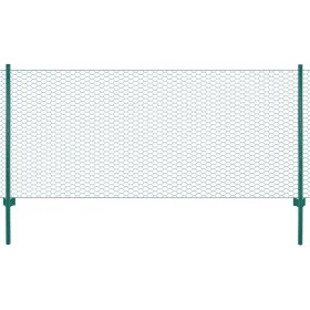 Wire mesh fence with steel posts 25x1 m green by vidaXL, fence panels - Ref: Foro24-144610, Price: 100,36 €, Discount: %