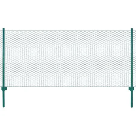 Wire mesh fence with steel posts 25x1 m green by vidaXL, fence panels - Ref: Foro24-144610, Price: 100,36 €, Discount: %