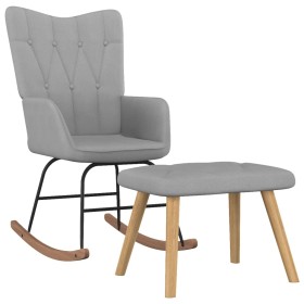 Silla mecedora con reposapiés tela gris claro de , Mecedoras - Ref: Foro24-327622, Precio: 116,47 €, Descuento: %