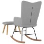 Silla mecedora con reposapiés tela gris claro de , Mecedoras - Ref: Foro24-327622, Precio: 116,47 €, Descuento: %