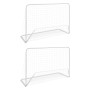 Porterías de fútbol 2 uds con red 182x61x122 cm acero blanco de vidaXL, Porterías de fútbol - Ref: Foro24-276047, Precio: 76,...