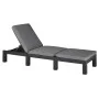 Keter Daytona graphite-colored sun lounger with cushion by , Loungers - Ref: Foro24-441306, Price: 169,61 €, Discount: %