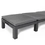 Keter Daytona graphite-colored sun lounger with cushion by , Loungers - Ref: Foro24-441306, Price: 169,61 €, Discount: %