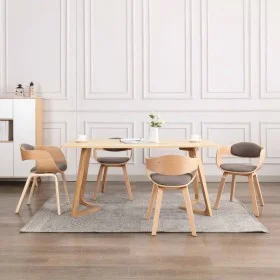 Sillas de comedor 4 unidades madera curvada y tela gris taupe de , Sillas de comedor - Ref: Foro24-3054822, Precio: 515,53 €,...