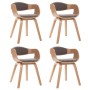 Sillas de comedor 4 unidades madera curvada y tela gris taupe de , Sillas de comedor - Ref: Foro24-3054822, Precio: 523,37 €,...