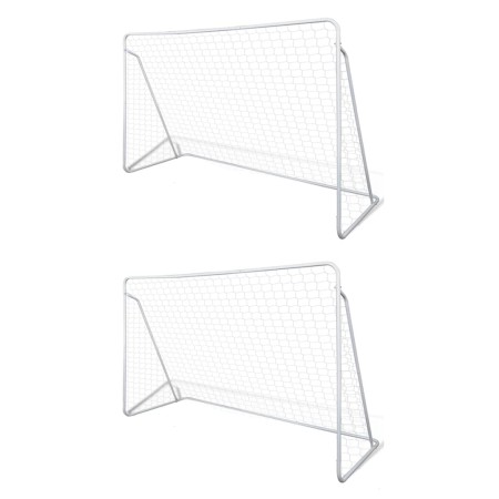 Porterías de fútbol de acero 2 unidades 240x90x150 cm de vidaXL, Porterías de fútbol - Ref: Foro24-276045, Precio: 124,03 €, ...