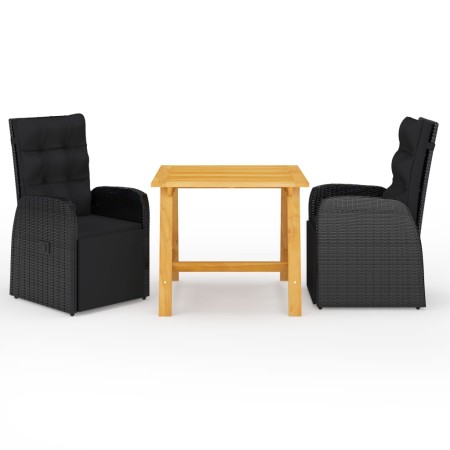 Juego de comedor de jardín 3 piezas negro de , Conjuntos de jardín - Ref: Foro24-3068713, Precio: 446,48 €, Descuento: %