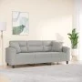 3-Sitzer-Sofa mit Kissen aus hellgrauem Mikrofasergewebe 180 cm von , Sofas - Ref: Foro24-3200978, Preis: 347,29 €, Rabatt: %