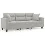 3-Sitzer-Sofa mit Kissen aus hellgrauem Mikrofasergewebe 180 cm von , Sofas - Ref: Foro24-3200978, Preis: 347,29 €, Rabatt: %