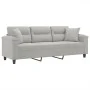 3-Sitzer-Sofa mit Kissen aus hellgrauem Mikrofasergewebe 180 cm von , Sofas - Ref: Foro24-3200978, Preis: 347,29 €, Rabatt: %