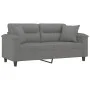 2-seater sofa with dark gray microfiber fabric cushions, 140 cm by , Sofas - Ref: Foro24-3200973, Price: 244,07 €, Discount: %