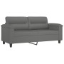 Sofá de 2 plazas con cojines tela microfibra gris oscuro 140 cm de , Sofás - Ref: Foro24-3200973, Precio: 260,74 €, Descuento: %