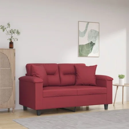 2-Sitzer-Sofa mit Kunstlederkissen rot rot 120 cm von , Sofas - Ref: Foro24-3200986, Preis: 249,07 €, Rabatt: %
