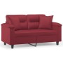 Sofá de 2 plazas con cojines cuero sintético rojo tinto 120 cm de , Sofás - Ref: Foro24-3200986, Precio: 253,10 €, Descuento: %
