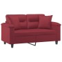 Sofá de 2 plazas con cojines cuero sintético rojo tinto 120 cm de , Sofás - Ref: Foro24-3200986, Precio: 253,10 €, Descuento: %