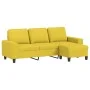 Sofá de 3 plazas con taburete de tela amarillo claro 180 cm de , Sofás - Ref: Foro24-3201156, Precio: 328,15 €, Descuento: %