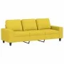 Sofá de 3 plazas con taburete de tela amarillo claro 180 cm de , Sofás - Ref: Foro24-3201156, Precio: 328,15 €, Descuento: %
