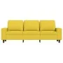 Sofá de 3 plazas con taburete de tela amarillo claro 180 cm de , Sofás - Ref: Foro24-3201156, Precio: 328,15 €, Descuento: %