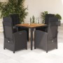 Set de muebles jardín 5 pzas con cojines ratán sintético negro en Conjuntos de jardín | Comprar online en Foru.es
