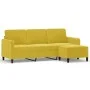 Sofá de 3 plazas con taburete terciopelo amarillo 180 cm de , Sofás - Ref: Foro24-3201180, Precio: 334,95 €, Descuento: %