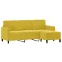 Sofá de 3 plazas con taburete terciopelo amarillo 180 cm de , Sofás - Ref: Foro24-3201180, Precio: 334,95 €, Descuento: %
