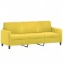 Sofá de 3 plazas con taburete terciopelo amarillo 180 cm de , Sofás - Ref: Foro24-3201180, Precio: 334,95 €, Descuento: %